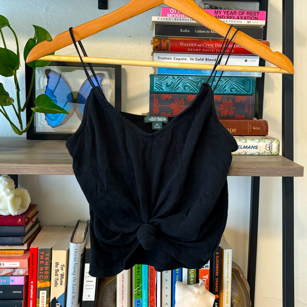 Knotted Crop Top in Black